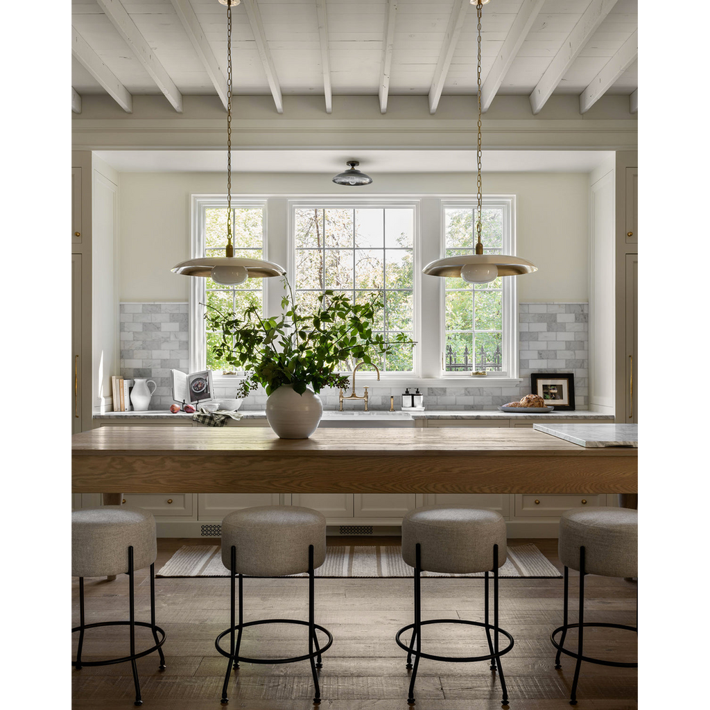 Letterly Pendant — Fluted Glass Hanging Light with Soft Warm Ambient Glow