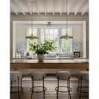 Letterly Pendant — Fluted Glass Hanging Light with Soft Warm Ambient Glow