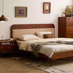 wooden platform bed