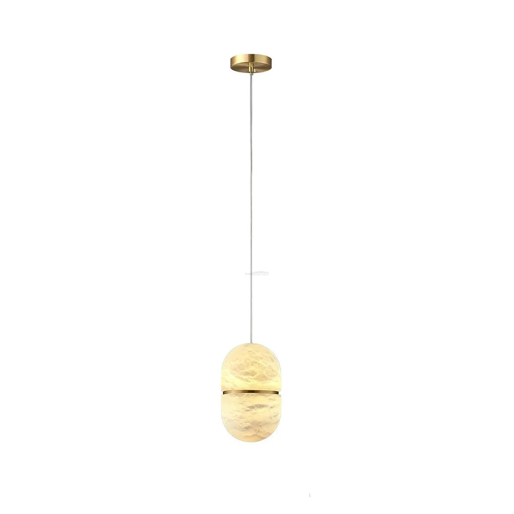 YUM Alabaster Pendant Light – Oval Pendant Lamp for Premium Indoor Lighting - View 9