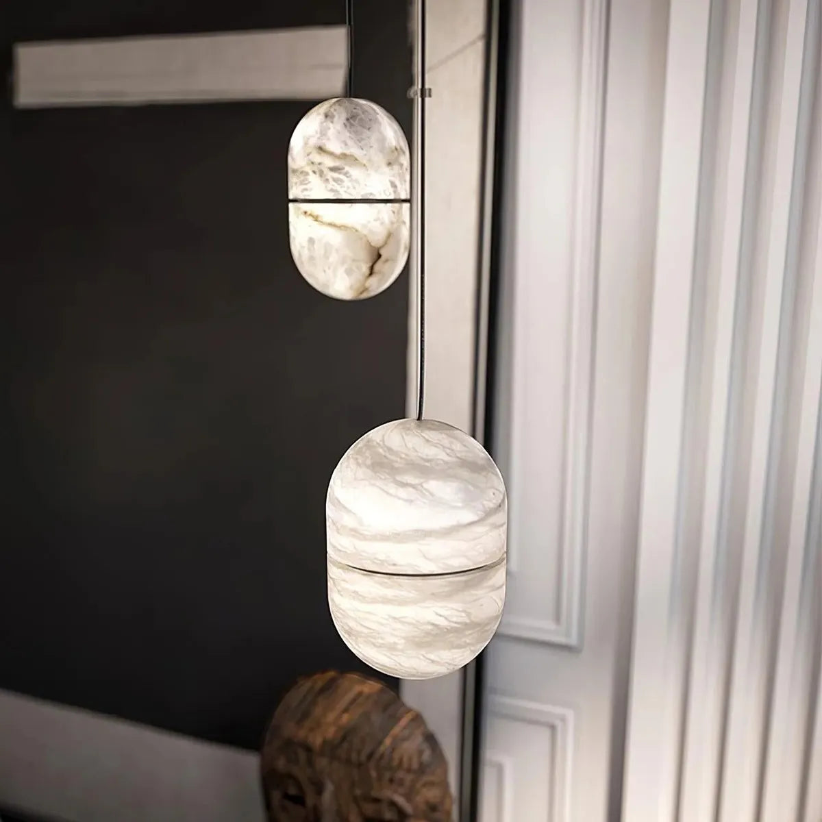 YUM Alabaster Pendant Light – Oval Pendant Lamp for Premium Indoor Lighting - View 3